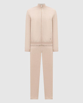 Bertolo Cashmere Beige tracksuit with emblem 9025640025609025650025