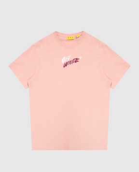Off-White Children's pink Arrow Writings T-shirt 44GAA001F26J00A