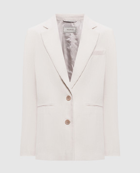 Peserico Beige corduroy jacket with lurex A01202Z05219