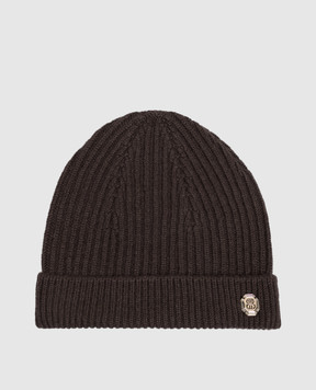 Bertolo Cashmere Brown cashmere hat 500019000005
