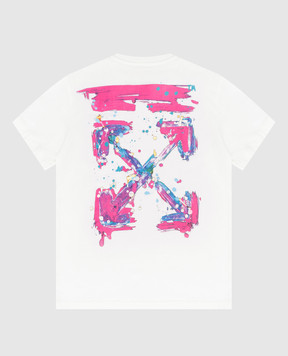 Off-White Children's white T-shirt with logo print 44GAA001S26J005