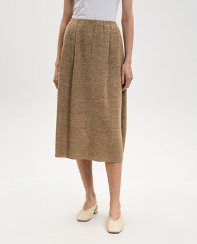BOBOUTIC Brown skirt with silk 5043