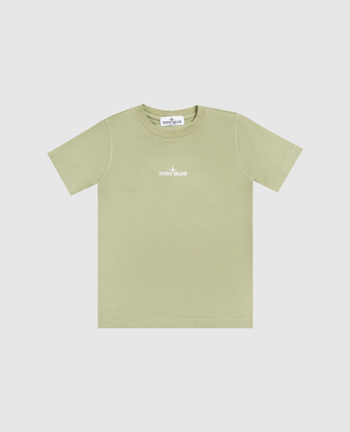 Children's green T-shirt with logo print