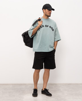 Officina 36 Black denim shorts 0272400000