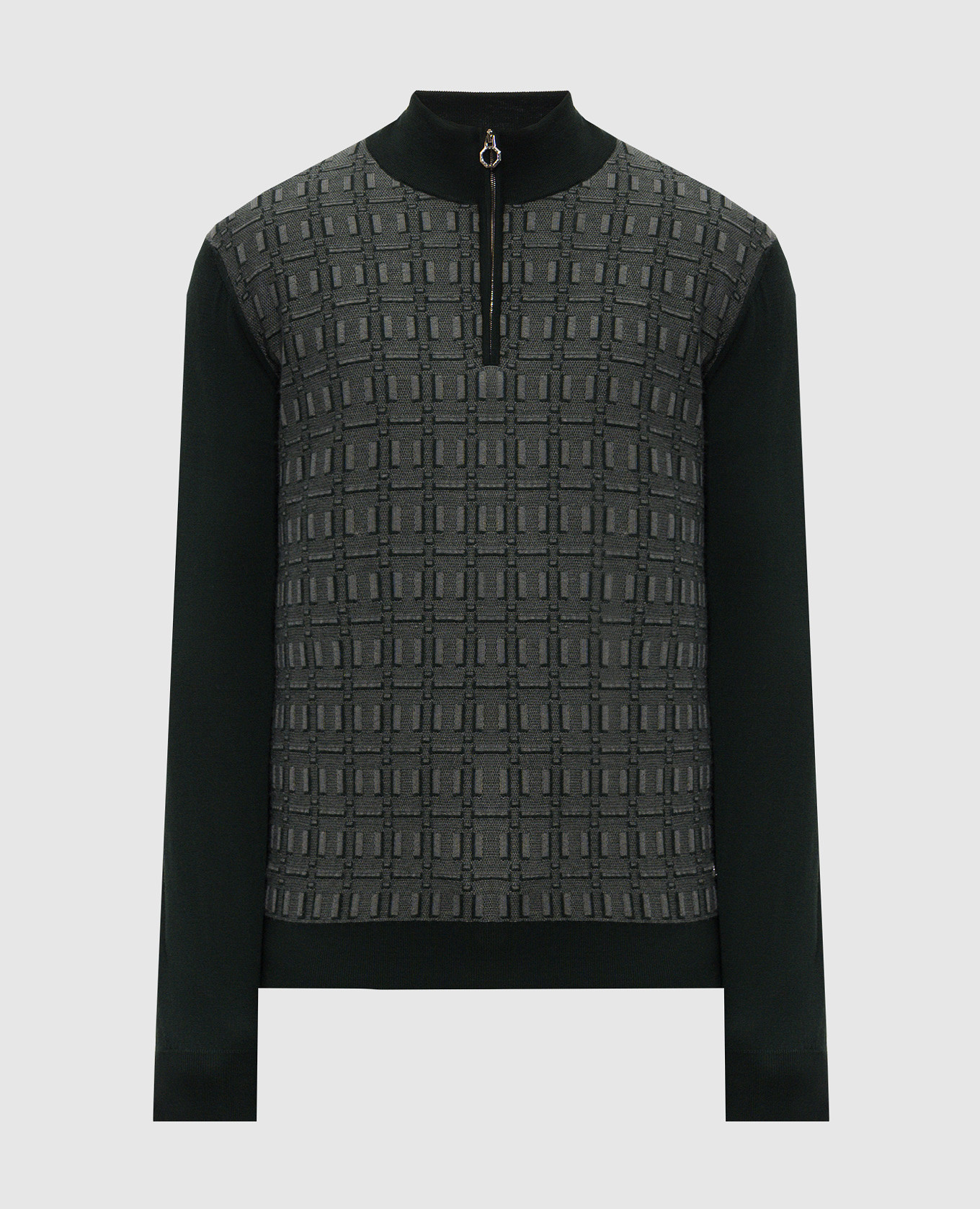 Green wool, cashmere and silk jumper