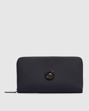Stefano Ricci Blue leather wallet with textured emblem PP440GURE