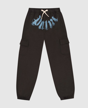 Palm Angels Kids' black joggers with logo print F6PAJBFP057