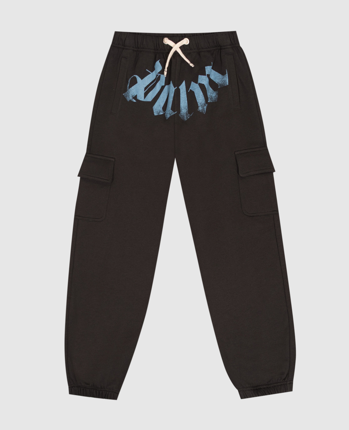 Kids' black joggers with logo print Palm Angels