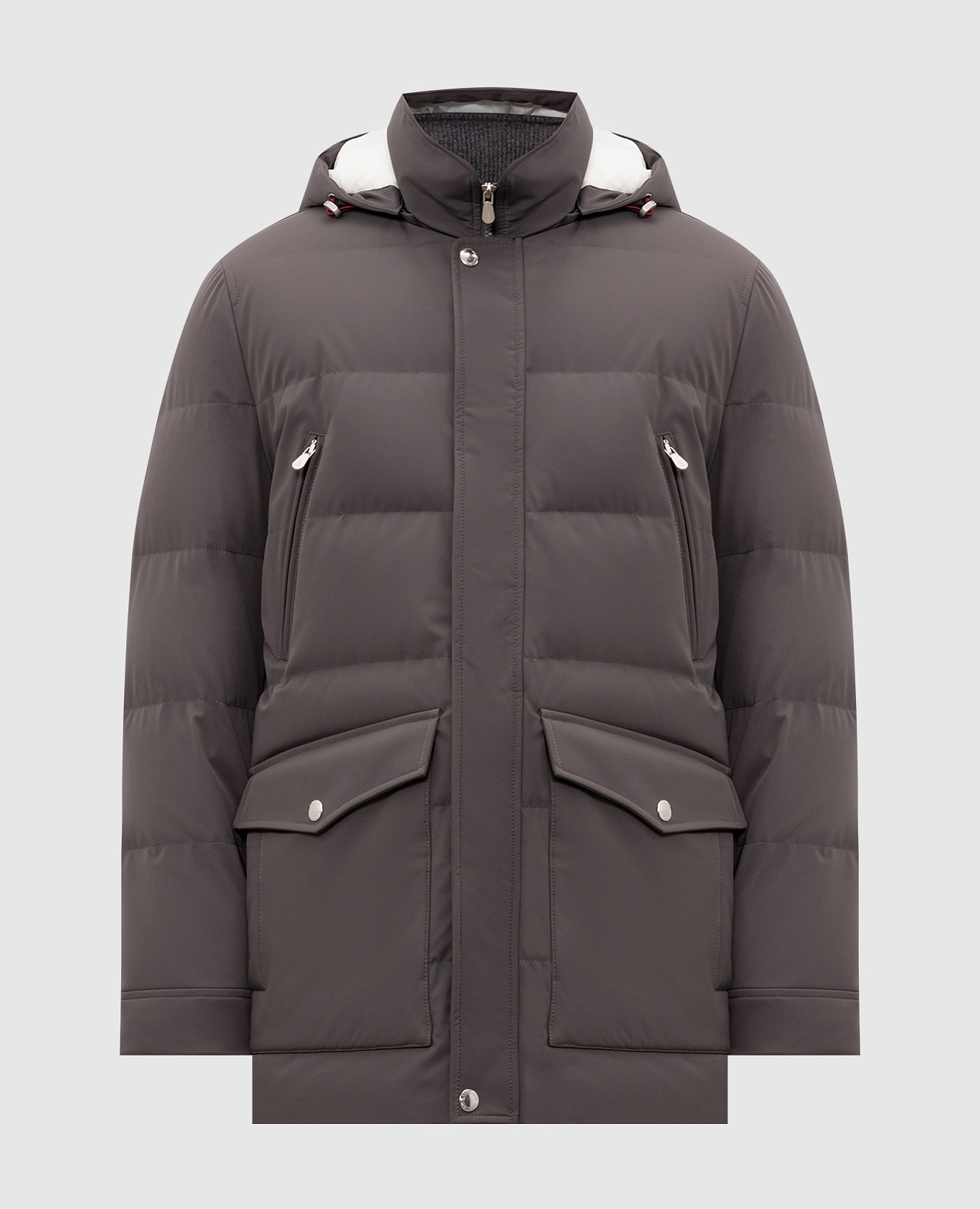 Gray down jacket
