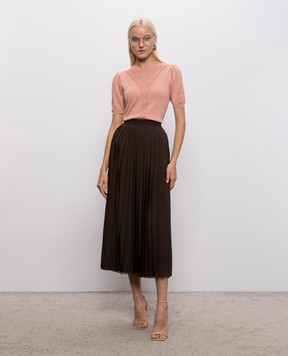 Twinset Pink wool top with openwork pattern 262TP3210