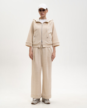 Peserico Beige sweatpants with lurex P04454J006137
