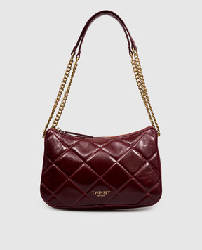 Twinset Burgundy glossy leather bag Liliane 262TD8151