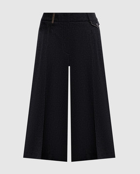 Peserico Gray wool and cashmere Bermuda shorts A0464103358