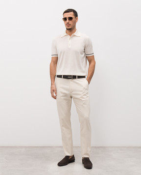 Tom Ford White pants with logo SHL042FMC276