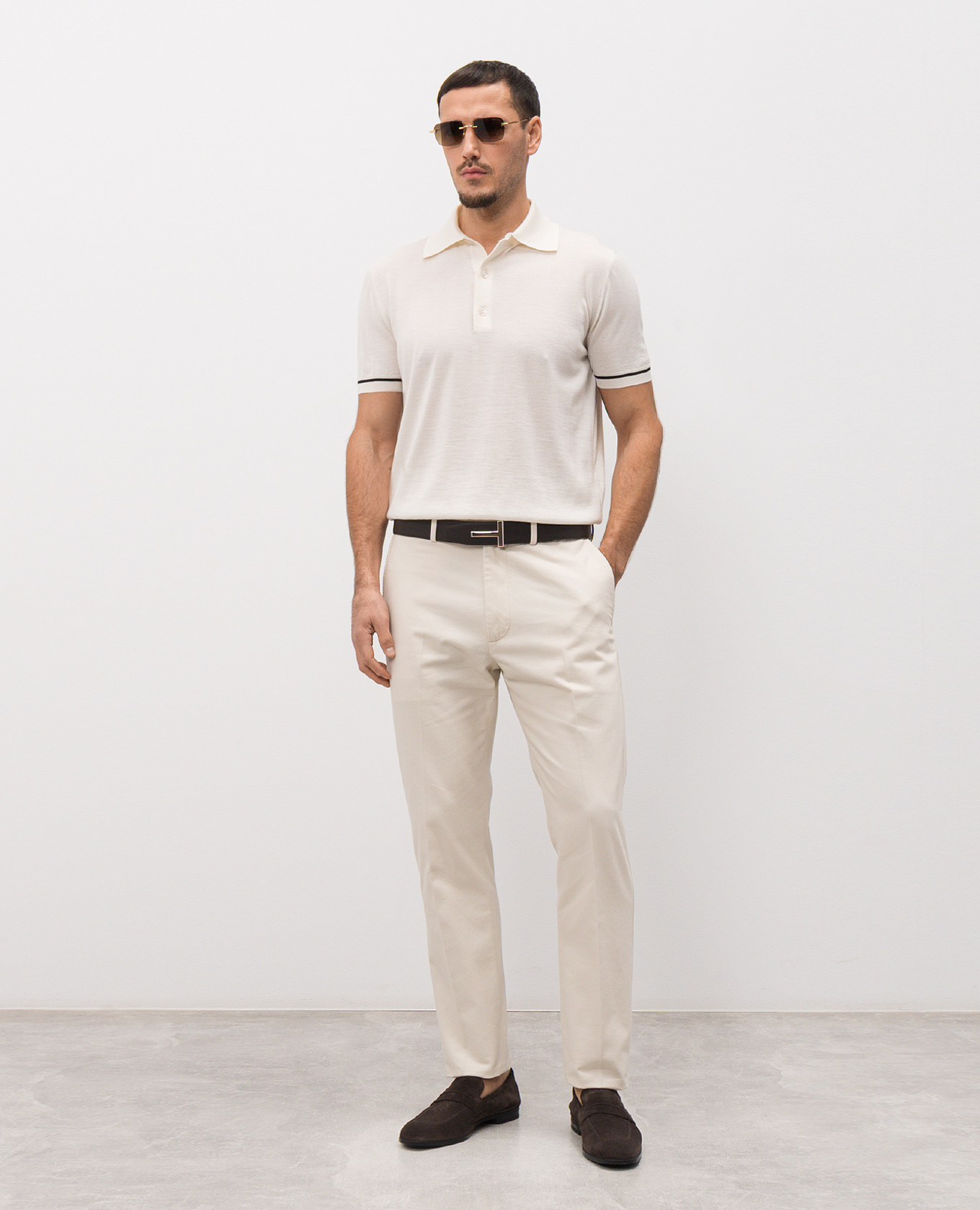 

White pants with logo Tom Ford
