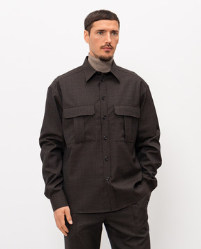 Dolce&Gabbana Dark brown wool shirt G5OJ2THU2BO