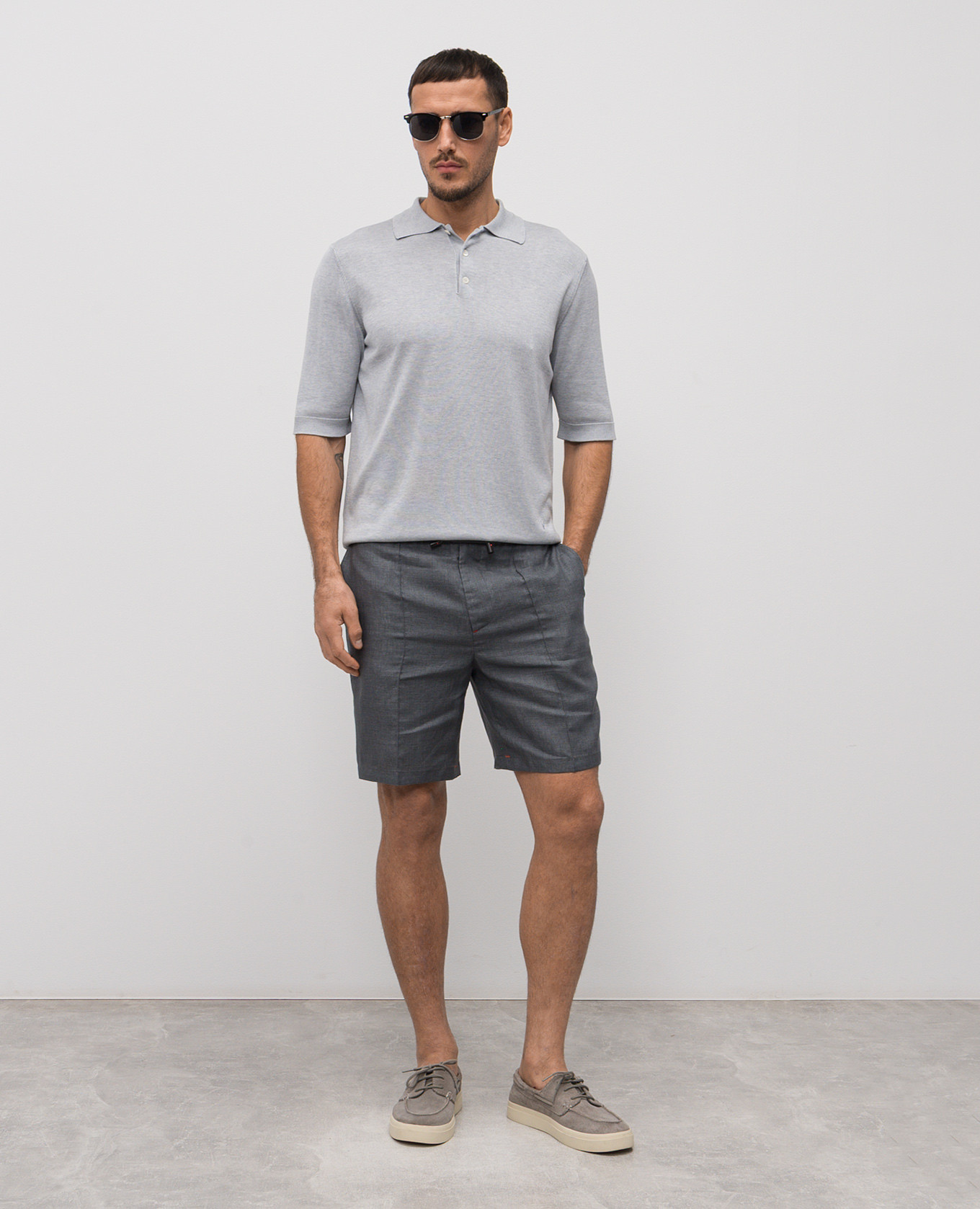 

Gray linen shorts ISAIA, Grey