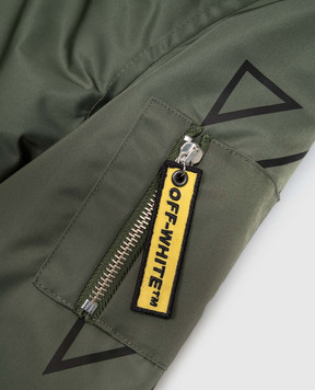 Off-White Children's green jacket with logo print 44BEH005F26F001