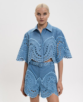 Charo Ruiz Blue cropped Storm blouse 263200