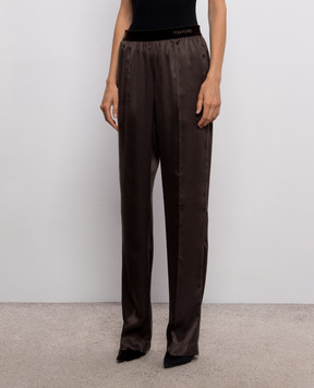 Tom Ford Brown silk pants PAW683FAX1720