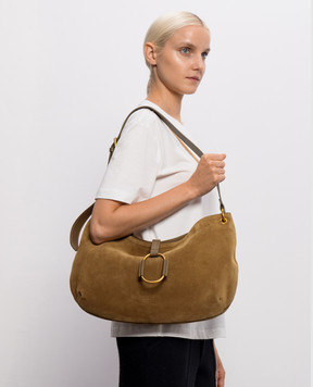 Twinset Khaki suede hobo bag 262TB7151
