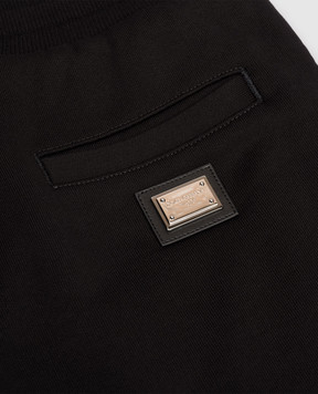 Dolce&Gabbana Children's black shorts with logo L4JQD4G7P1V36