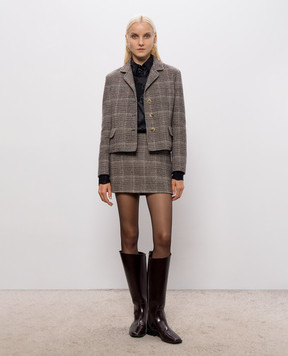 Ermanno Scervino Brown checked wool jacket D496I301VCZLD