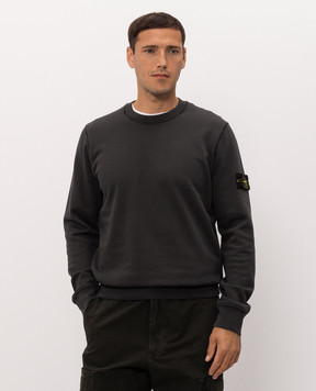 Stone Island Grey sweatshirt with logo patch L2S156100060S0051