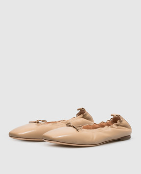 AGL Beige leather ballet flats MEMY MEMYBALLET