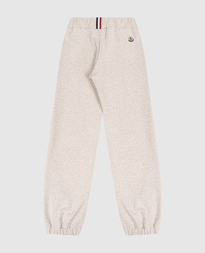 Moncler ENFANT Children's beige melange joggers with logo L19548H0000189AEB1214