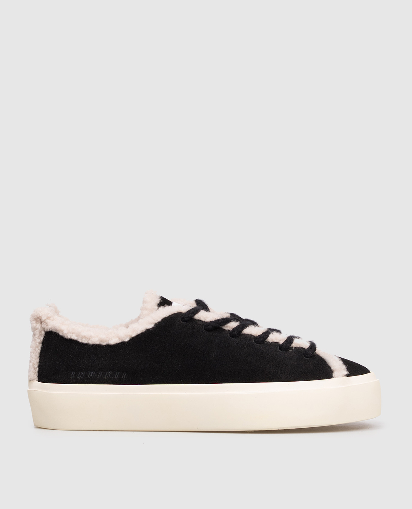 

Black suede sneakers with fur Inuikii