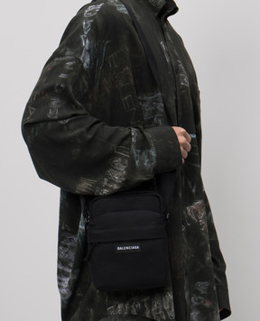 Balenciaga Black Explorer bag with logo patch 8455932AB9Q