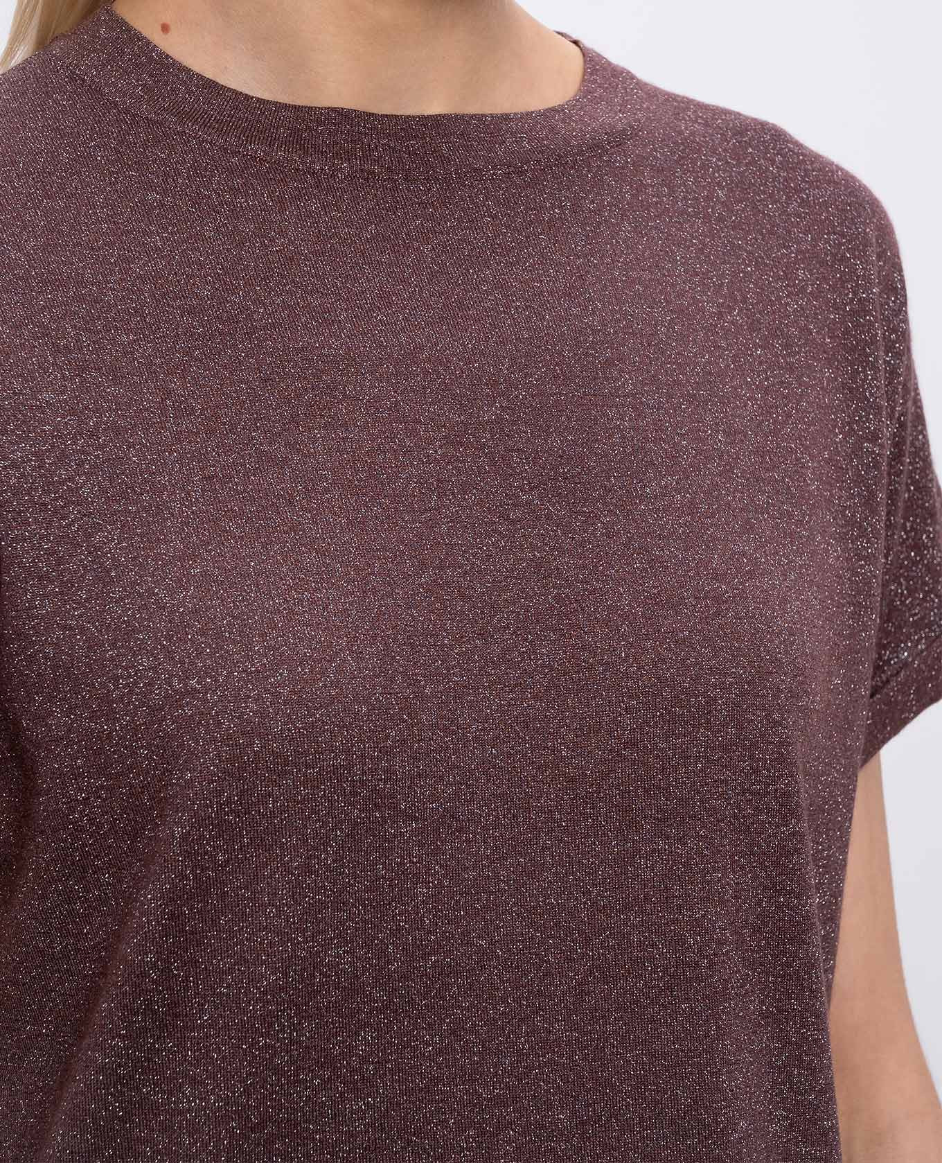 

Purple cashmere and silk lurex t-shirt Brunello Cucinelli, Violet