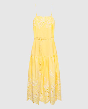 Christy Lynn Yellow Avery sundress with linen CLD232F29