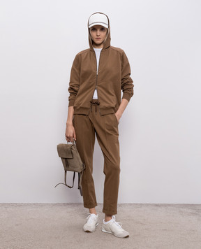 Brunello Cucinelli Brown sports jacket with monil chain MP827FB706