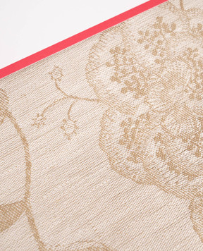 Le Jacquard Fraincais Beige Eté indien linen tablecloth 31625