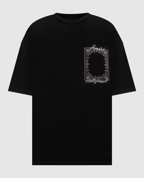 AMIRI Black T-shirt with branded print AM426JR004