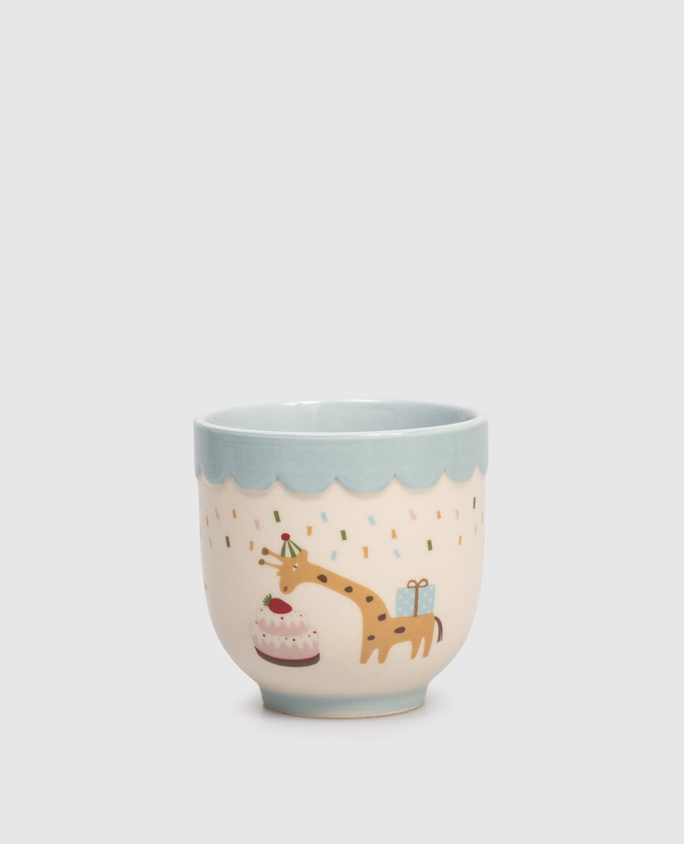 

Beige children's ceramic cup Celebrate with print Bloomingville
