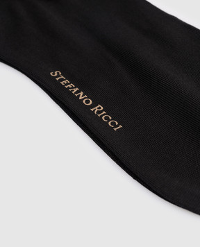 Stefano Ricci Black socks with silk P062RI0006P062RI