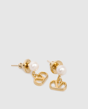 Valentino Gold earrings with VLogo emblem 8W2J0X81DHC