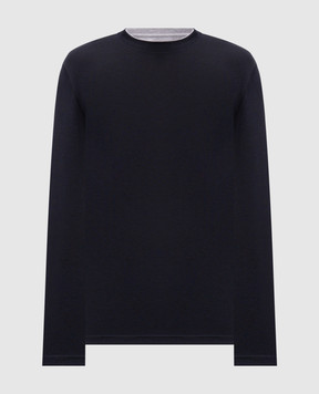 Brunello Cucinelli Blue longsleeve with silk MH8367433
