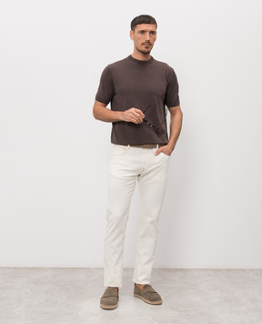 Canali Brown silk t-shirt MK02479C0719