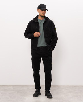 Stone Island Black joggers with logo patch L2S153100033S00L1