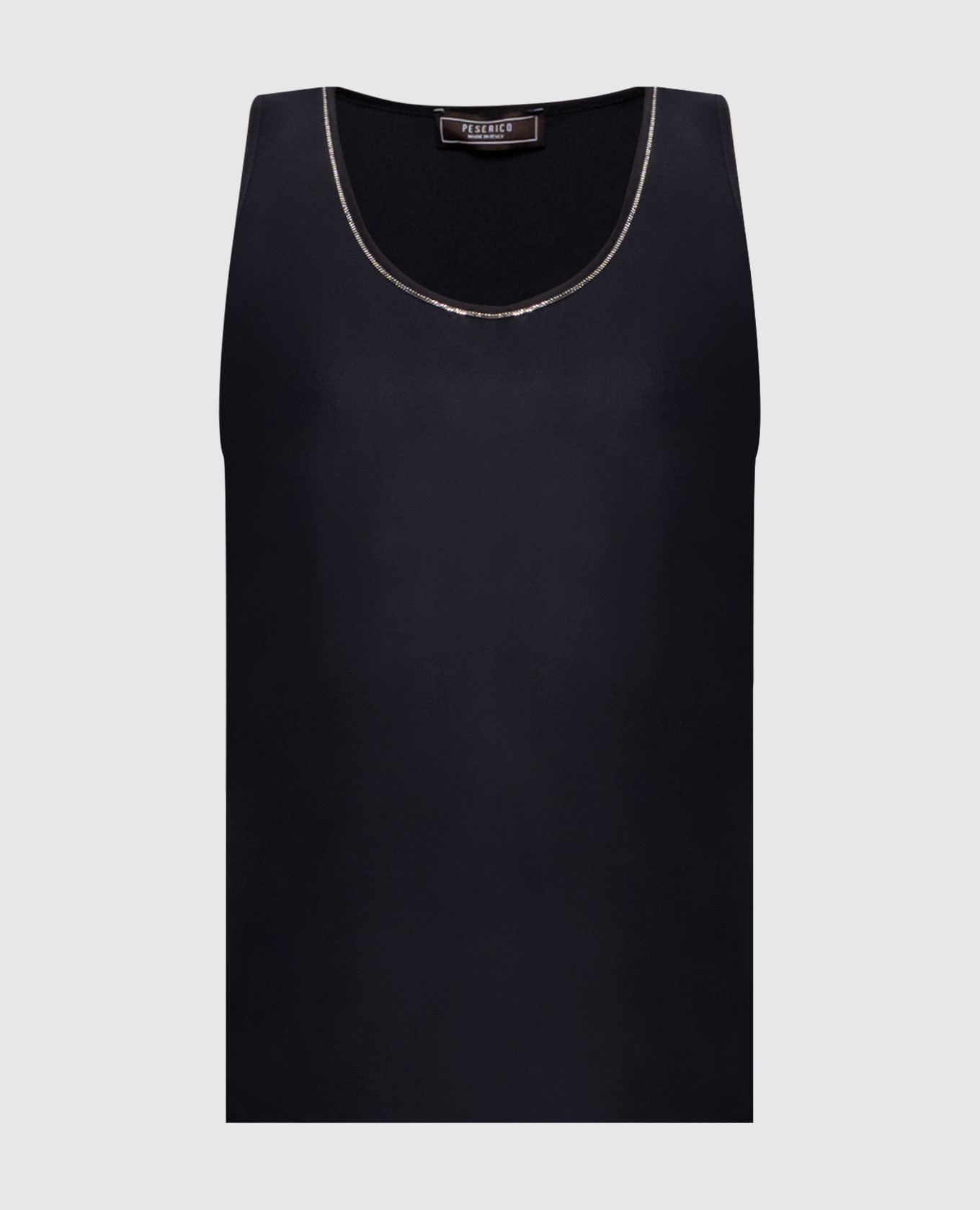 Navy blue top with monil chain Peserico