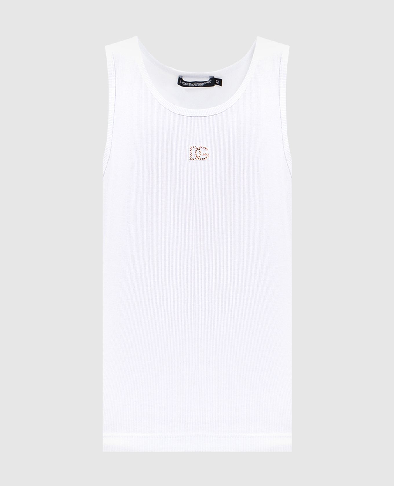 

White ribbed top with monogram Dolce&Gabbana