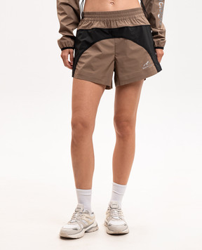 Balenciaga Brown shorts with logo print A002BCTUO41