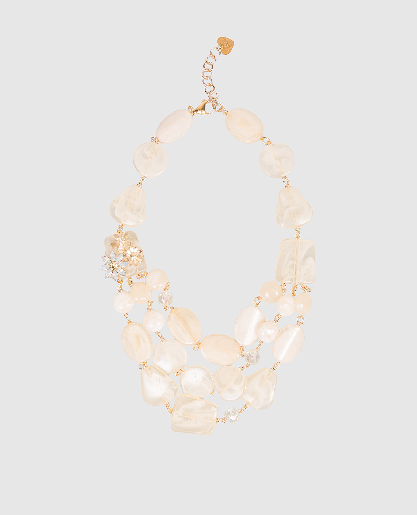 

Yellow layered necklace with applique Dolman Bijoux