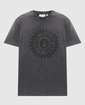 Off-White Gray T-shirt with textured print 44MAA027S26J005