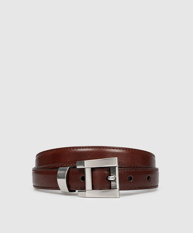 Burgundy leather belt