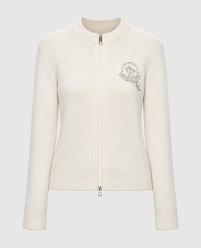 Moncler Ivory wool and cashmere cardigan L20939B00065M4281